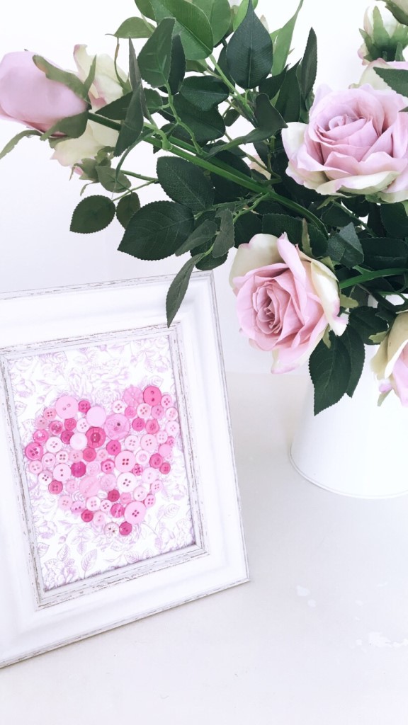 3D Pink Heart Prints Made From Sewing Buttons