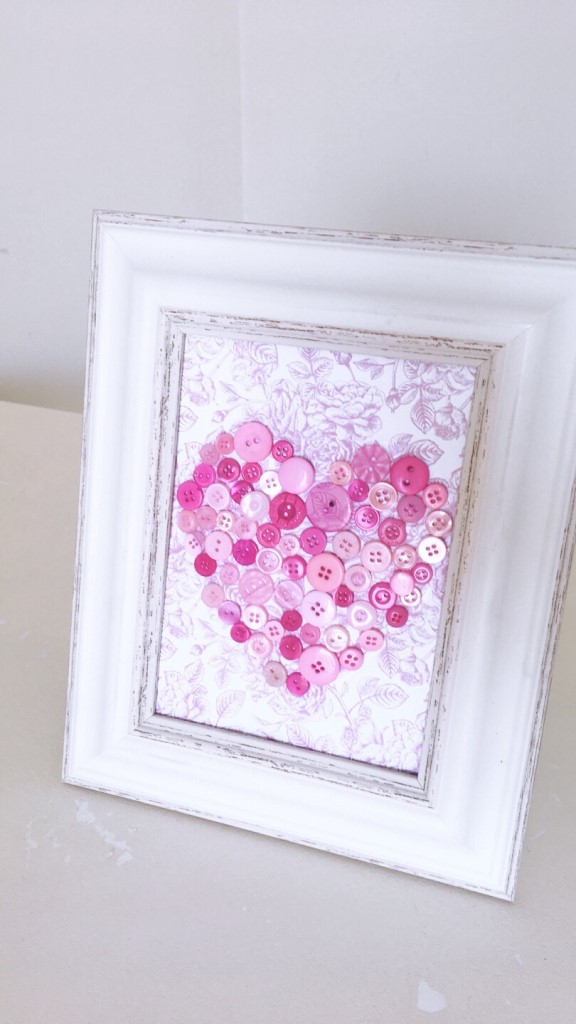3D Pink Heart Prints Made From Sewing Buttons