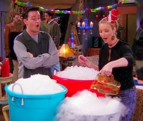 Friends themed party cups and ice