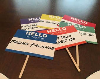 Friends themed party tags