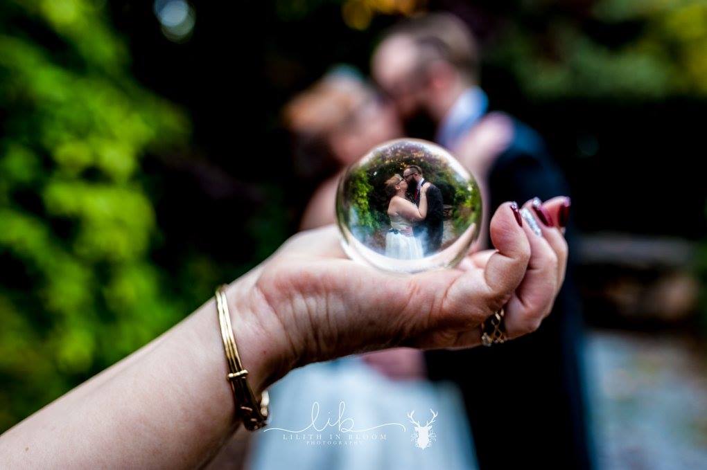 Halloween Themed Wedding Crystal Ball Photo Idea