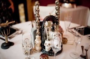 Halloween Themed Wedding - Love The Bones Of You Table Centrepiece