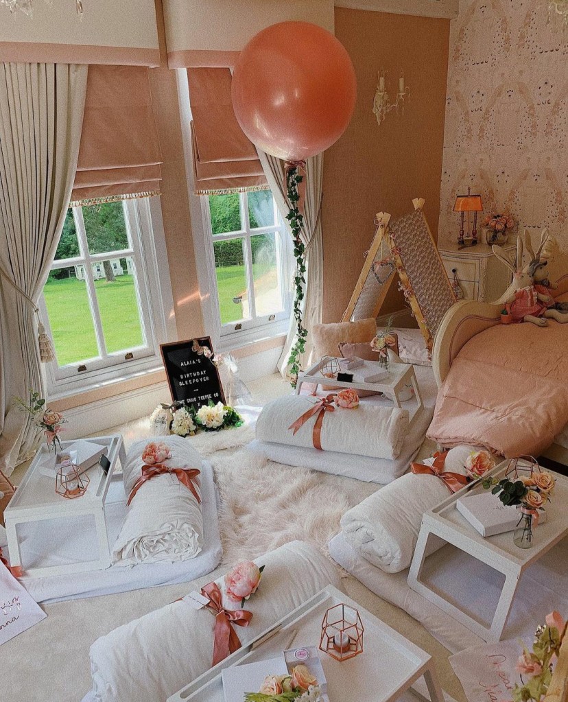 Celebrity Rochelle Humes (Alaia's Birthday) Sleepover Teepee Party - Tents and Duvets