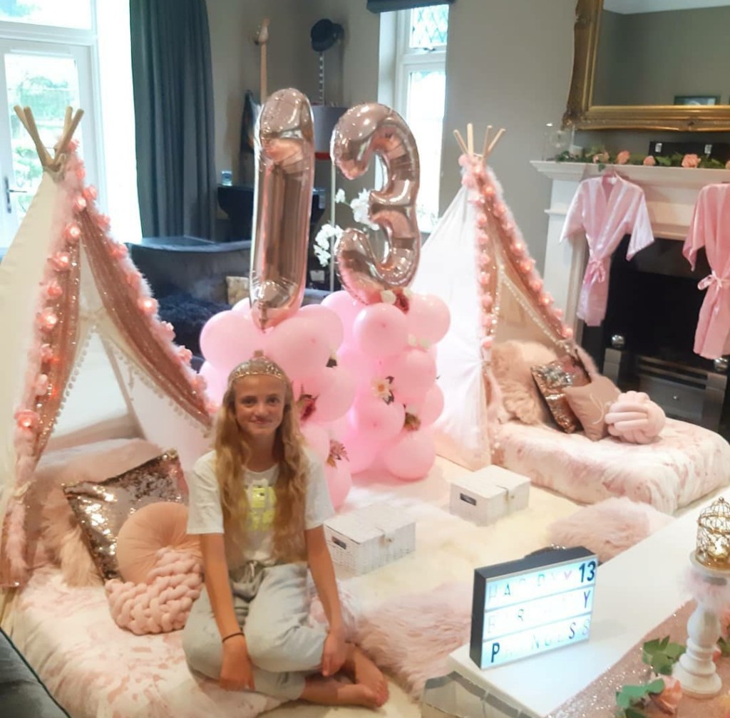 Celebrity Peter Andre (Princess 13th Birthday) Sleepover Teepee Party - Tents with Breakfast Hampers