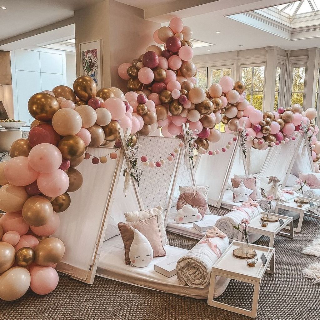 Celebrity Abbey Clancy (Sophia's 9th Birthday) Sleepover Teepee Party - Large Pink Blush Balloon Garland