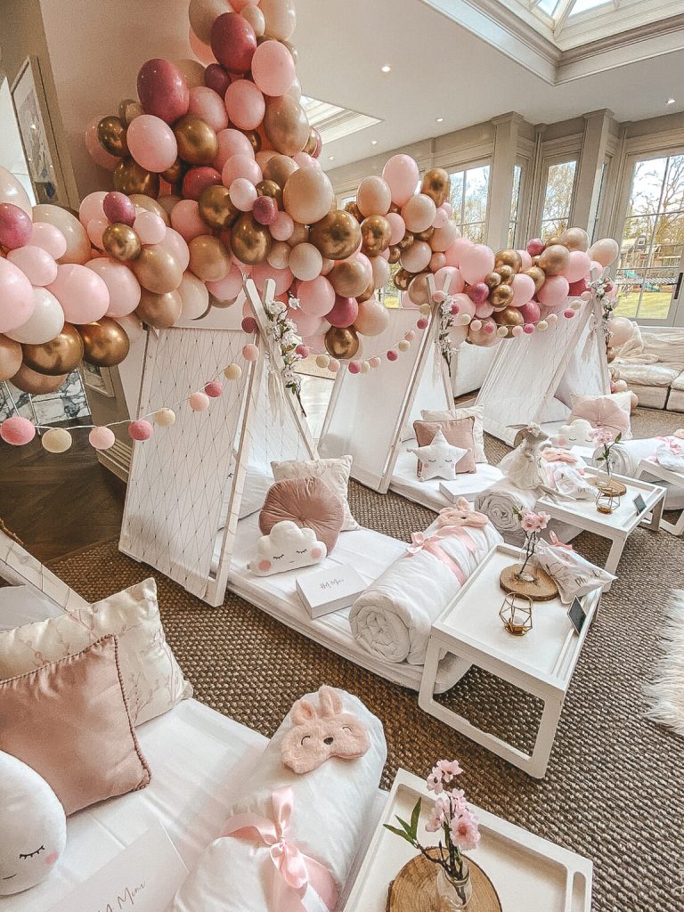 Celebrity Abbey Clancy (Sophia's 9th Birthday) Sleepover Teepee Party - Tents with Breakfast Trays