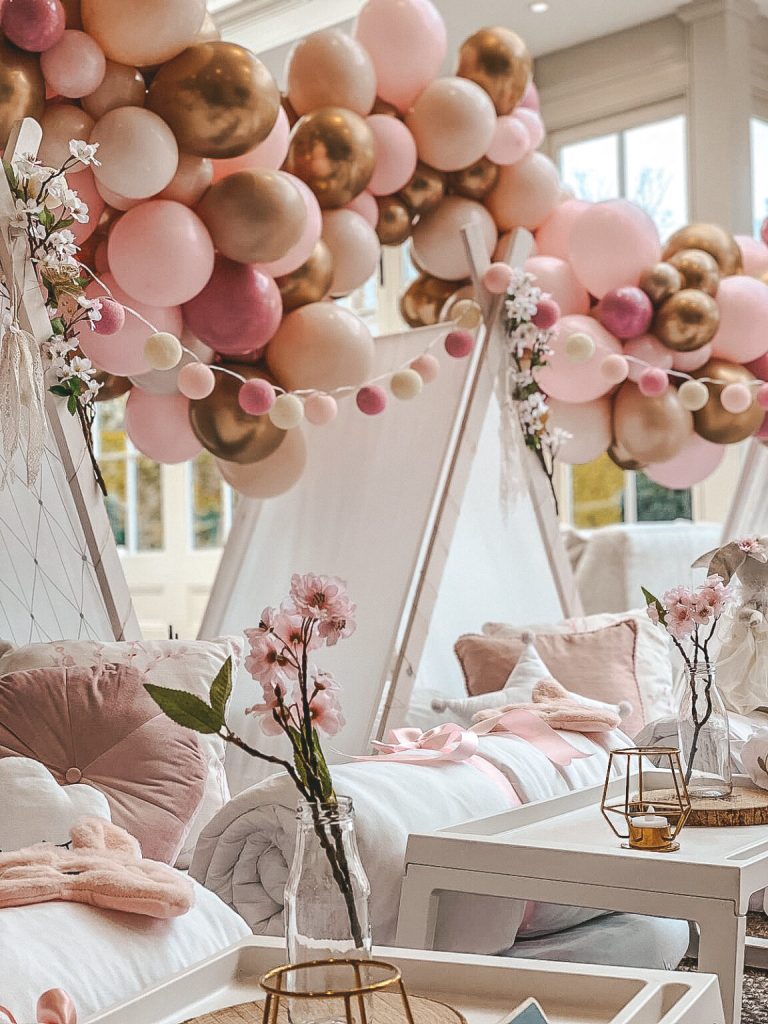 Celebrity Abbey Clancy (Sophia's 9th Birthday) Sleepover Teepee Party - Cherry Blossom Breakfast Trays
